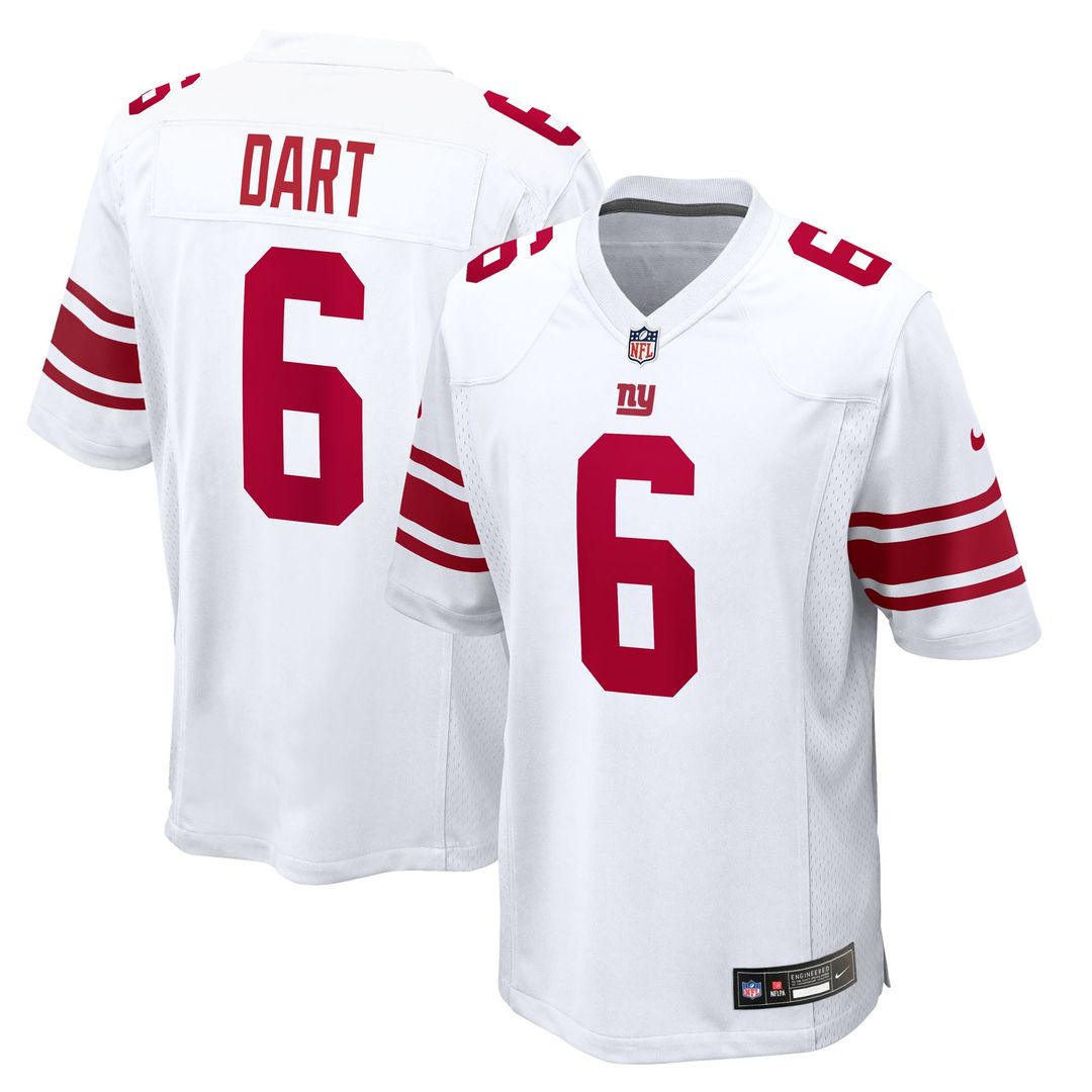 Jaxson Dart New York Giants Nike Game Jersey - White Official NFL Team Apparel Football Fan Gear