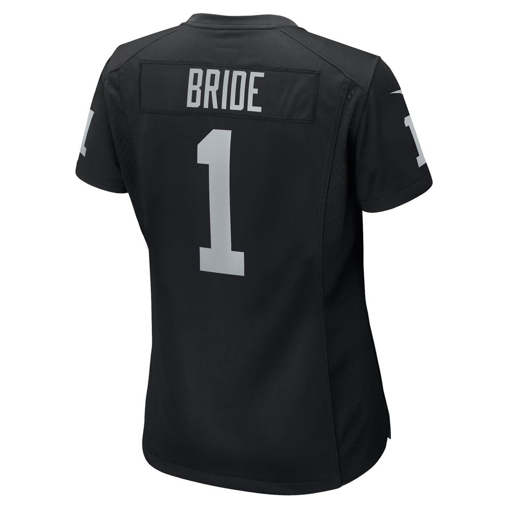 Number 1 Bride Las Vegas Raiders Nike Women's Game Jersey - Black Official NFL Team Apparel Football Fan Gear