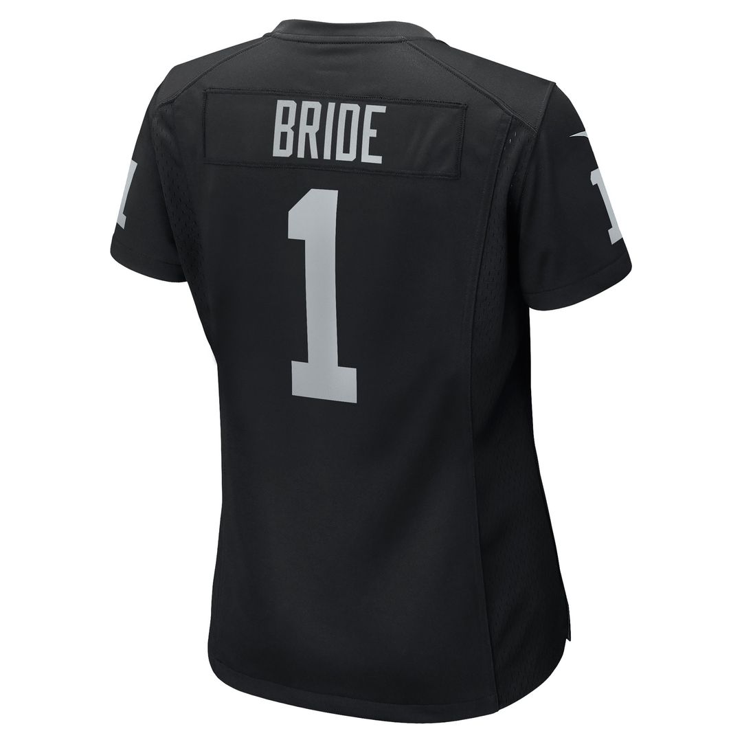 Number 1 Bride Las Vegas Raiders Nike Women's Game Jersey - Black Official NFL Team Apparel Football Fan Gear