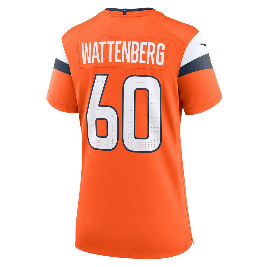 Luke Wattenberg Denver Broncos Nike Women's Team Game Jersey - Orange Official NFL Team Apparel Football Fan Gear