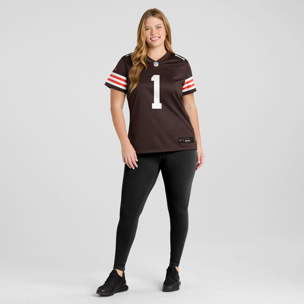 Number 1 Mom Cleveland Browns Nike Women's Game Jersey - Brown Official NFL Team Apparel Football Fan Gear