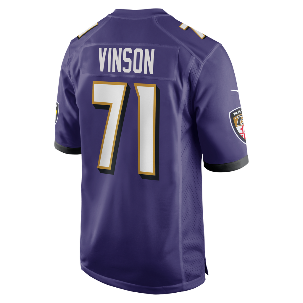 Carson Vinson Baltimore Ravens Nike Team Game Jersey - Purple Official NFL Team Apparel Football Fan Gear