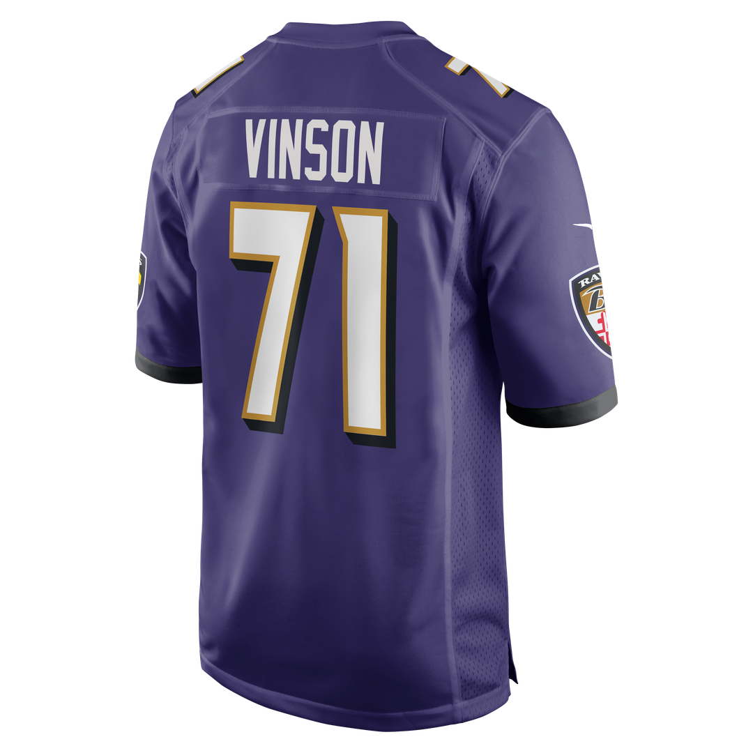 Carson Vinson Baltimore Ravens Nike Team Game Jersey - Purple Official NFL Team Apparel Football Fan Gear