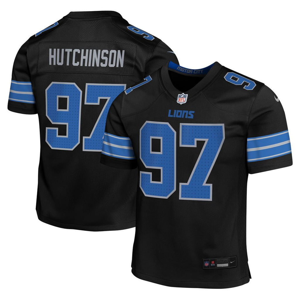 Aidan Hutchinson Detroit Lions Nike Youth Game Jersey - Black Official NFL Team Apparel Football Fan Gear