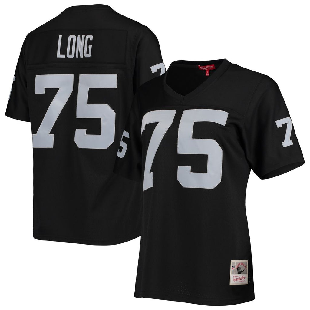 Howie Long Las Vegas Raiders Mitchell & Ness Women's Legacy Replica Player Jersey - Black Official NFL Team Apparel Football Fan Gear