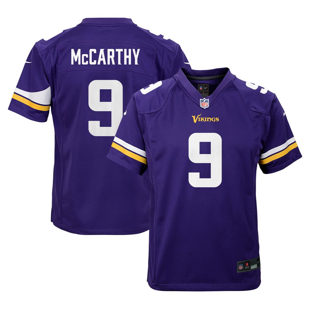 J.J. McCarthy Minnesota Vikings Nike Youth Game Jersey - White Official NFL Team Apparel Football Fan Gear