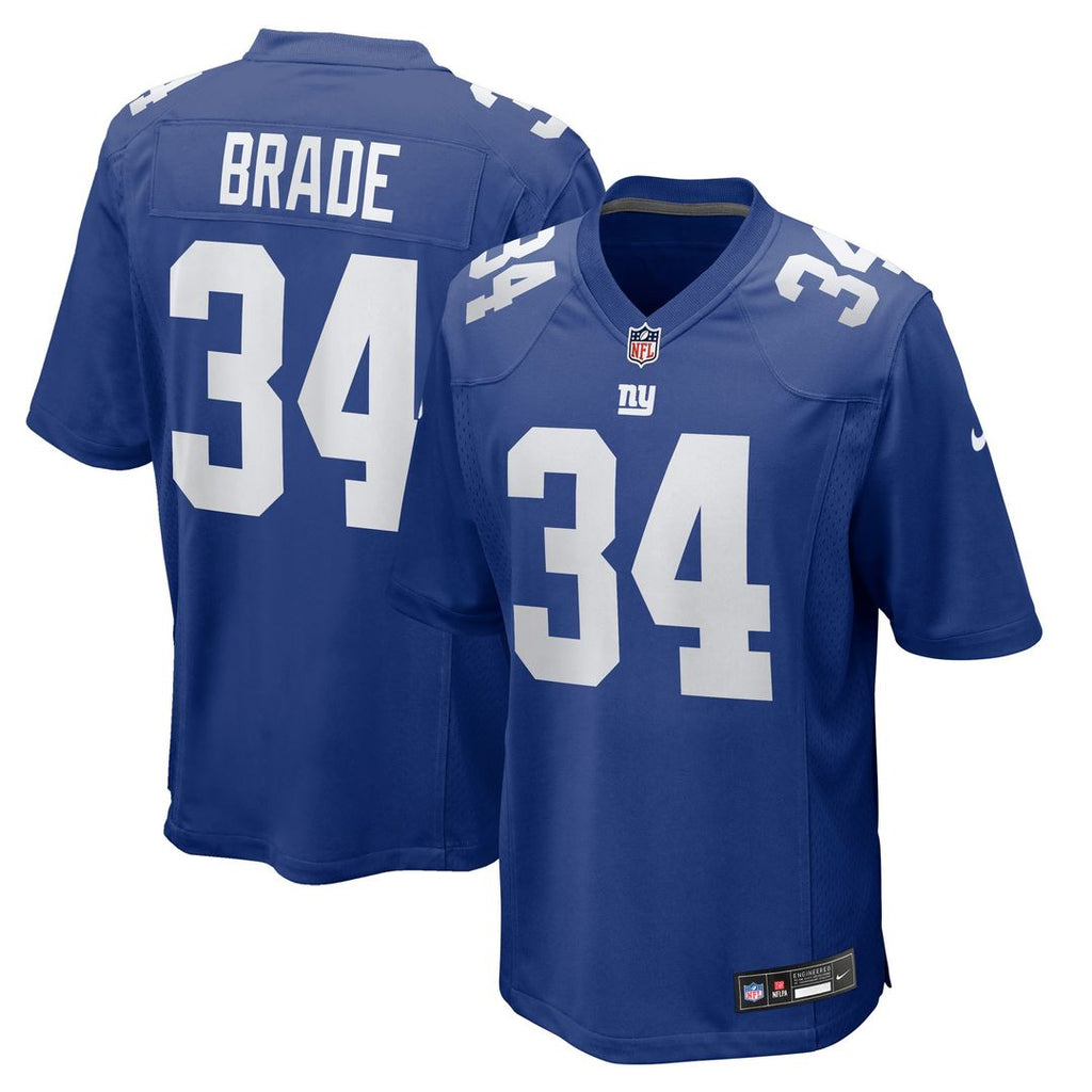 Beau Brade New York Giants Nike Team Game Jersey - Royal Official NFL Team Apparel Football Fan Gear
