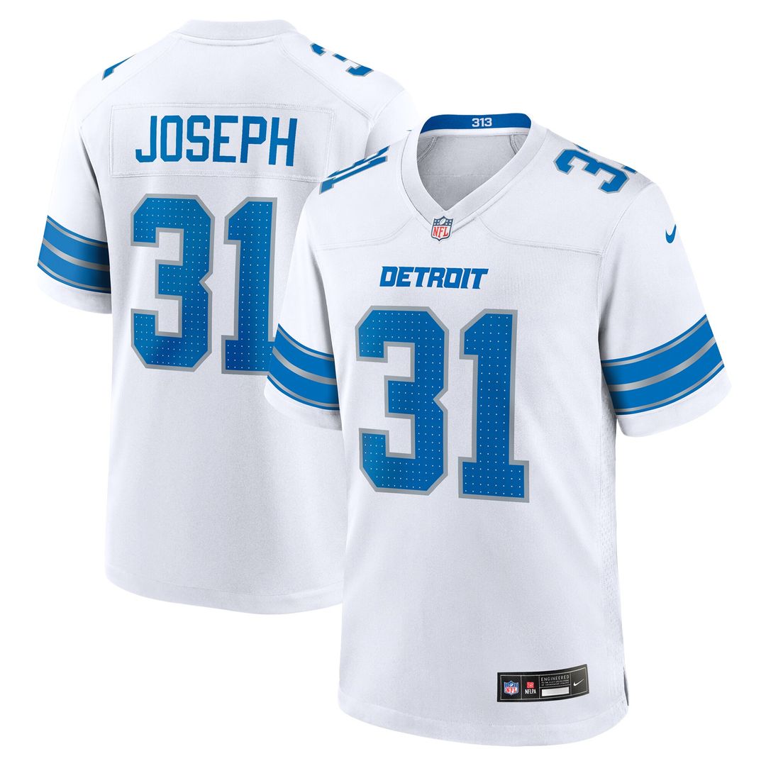 Kerby Joseph Detroit Lions Nike Game Jersey - White Official NFL Team Apparel Football Fan Gear