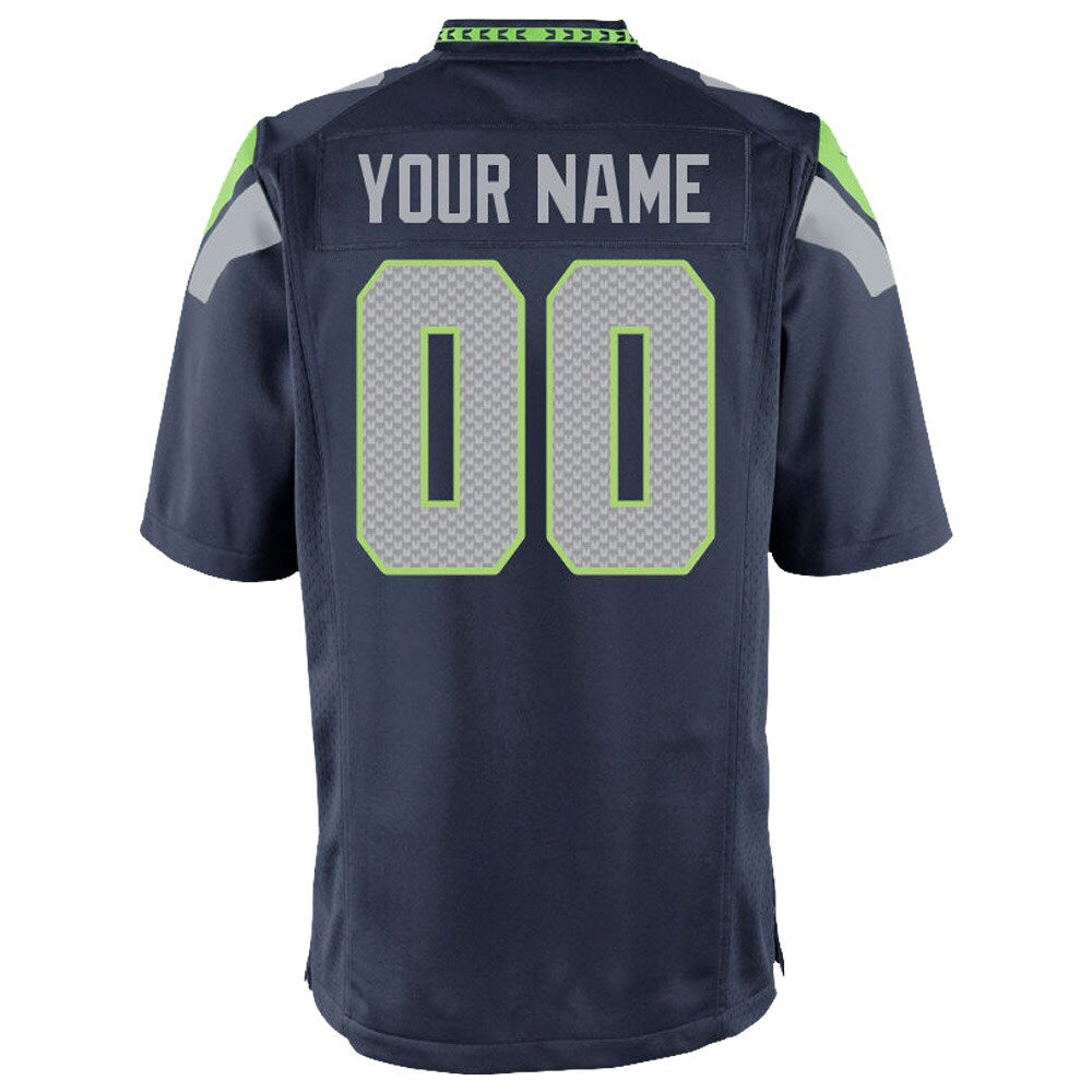 Seattle Seahawks Nike Youth Custom Game Jersey - College Navy Official NFL Team Apparel Football Fan Gear