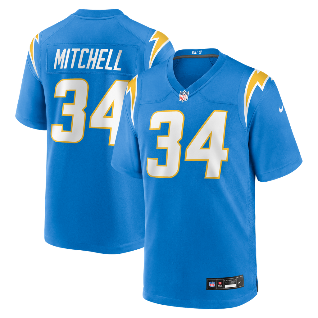 Keaton Mitchell Los Angeles Chargers Nike Team Game Jersey - Powder Blue Official NFL Team Apparel Football Fan Gear