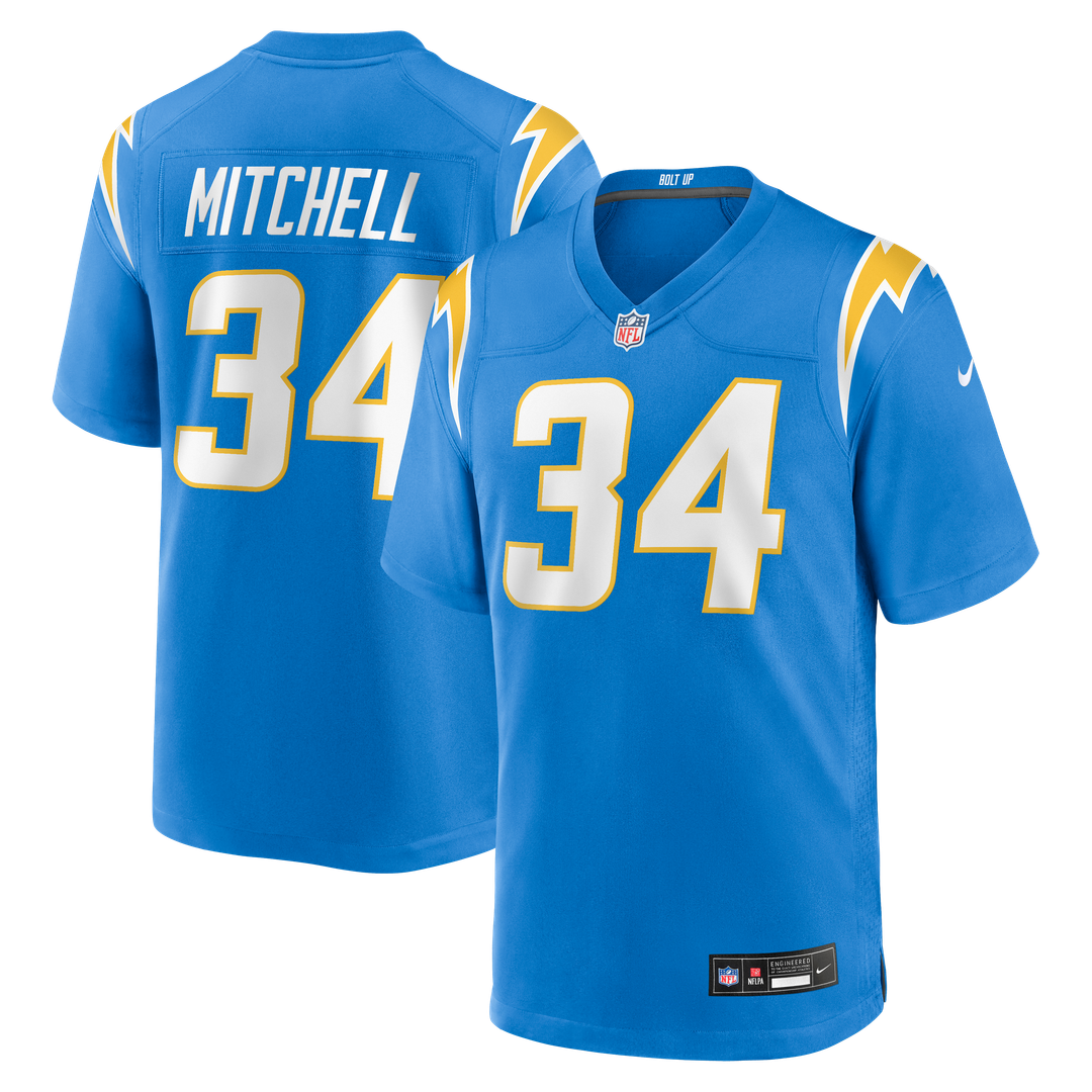 Keaton Mitchell Los Angeles Chargers Nike Team Game Jersey - Powder Blue Official NFL Team Apparel Football Fan Gear