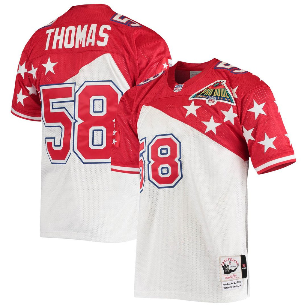 Derrick Thomas AFC Mitchell & Ness 1995 Pro Bowl Authentic Jersey - White/Red Official NFL Team Apparel Football Fan Gear
