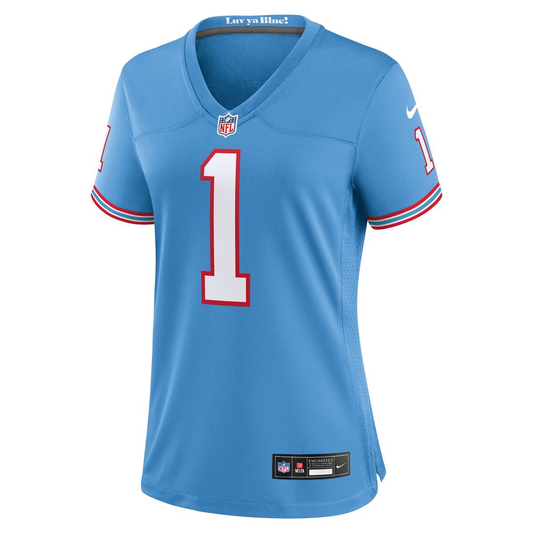 Cameron Ward Tennessee Titans Nike Women's Alternate Oilers Throwback Game Jersey - Light Blue Official NFL Team Apparel Football Fan Gear