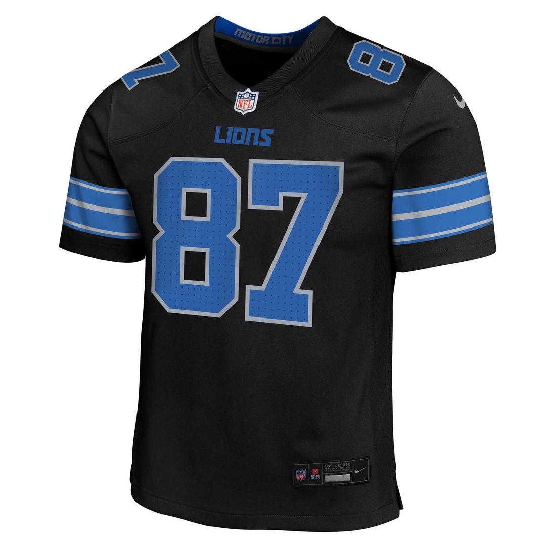 Sam LaPorta Detroit Lions Nike Youth Game Jersey - Black Official NFL Team Apparel Football Fan Gear