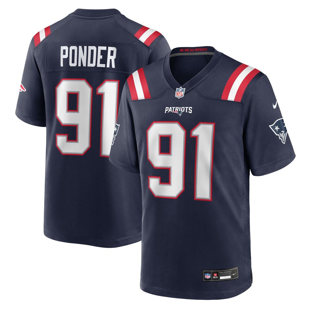 Elijah Ponder New England Patriots Nike Team Game Jersey - Navy Official NFL Team Apparel Football Fan Gear