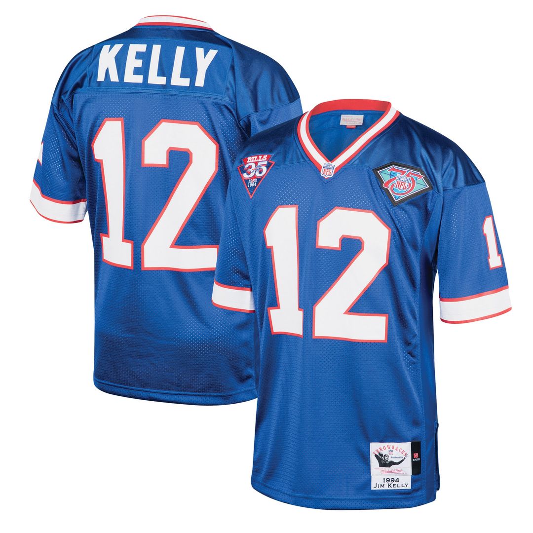 Jim Kelly Buffalo Bills 1994 Mitchell & Ness Authentic Throwback Retired Player Jersey - Royal Official NFL Team Apparel Football Fan Gear