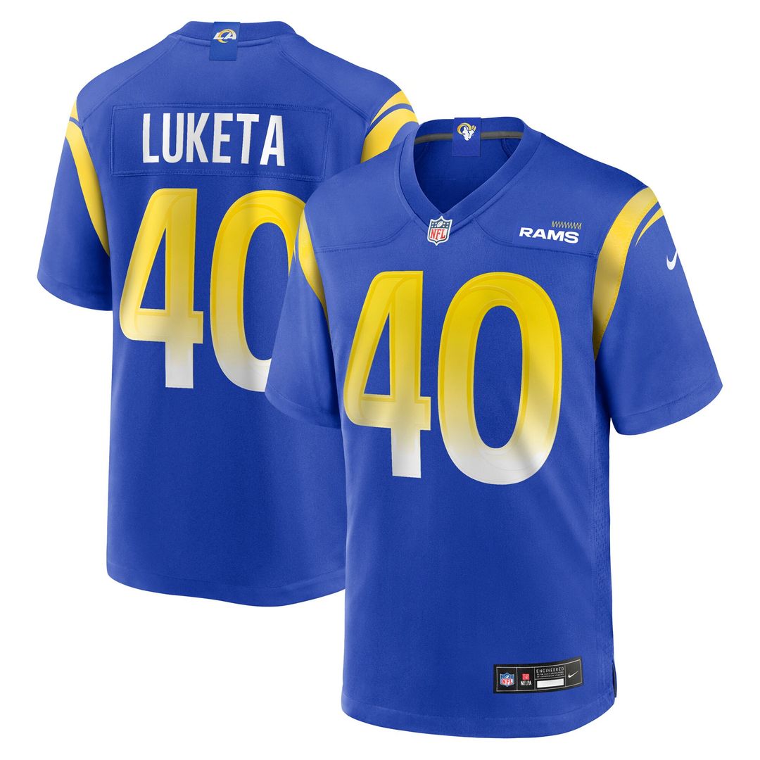 Jesse Luketa Los Angeles Rams Nike Team Game Jersey - Royal Official NFL Team Apparel Football Fan Gear