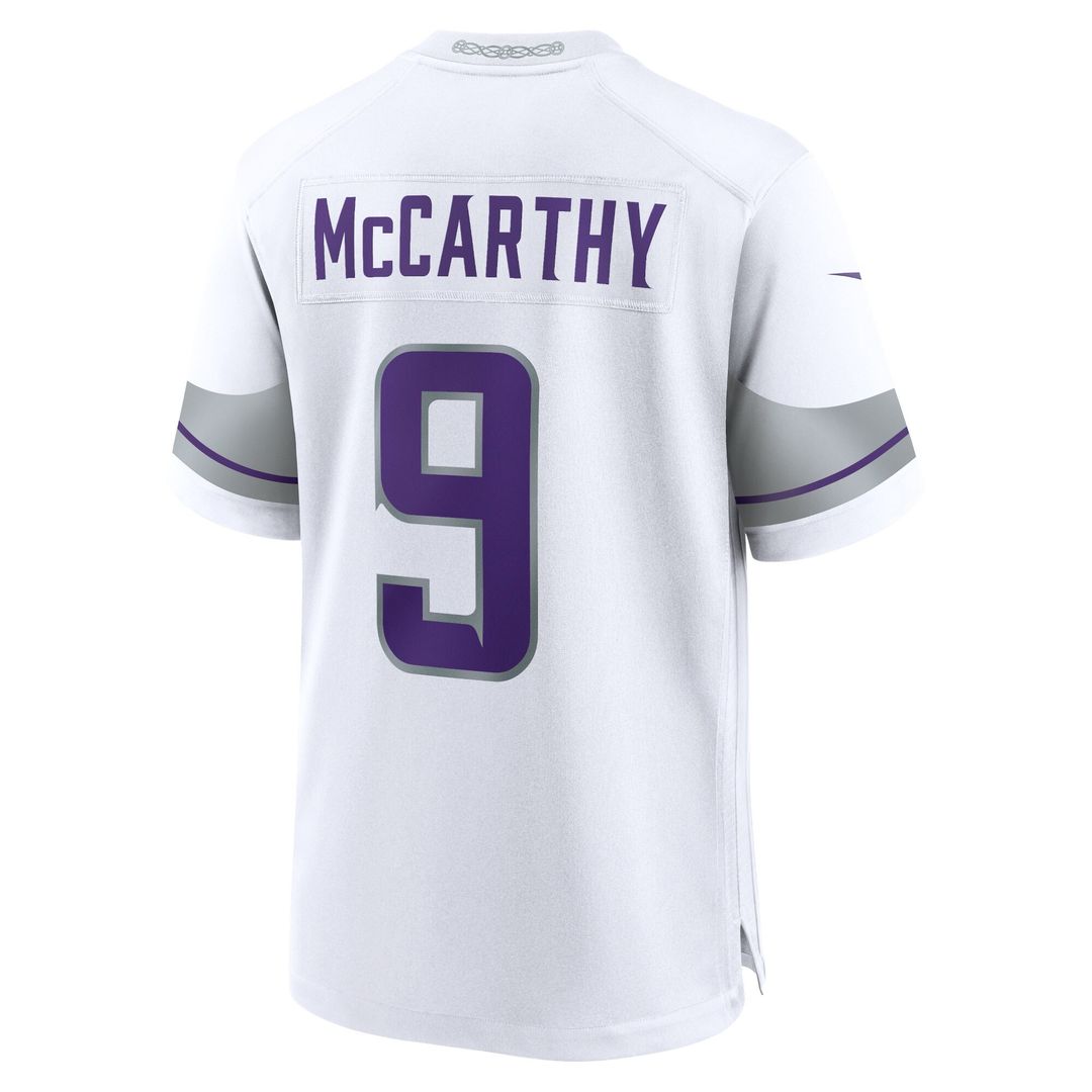 J.J. McCarthy Minnesota Vikings Nike Youth Game Jersey - White Official NFL Team Apparel Football Fan Gear