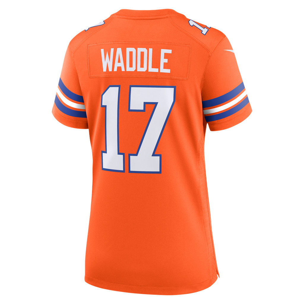 Jaylen Waddle Denver Broncos Nike Women's Mile High Collection 1977 Throwback Game Jersey - Orange Official NFL Team Apparel Football Fan Gear