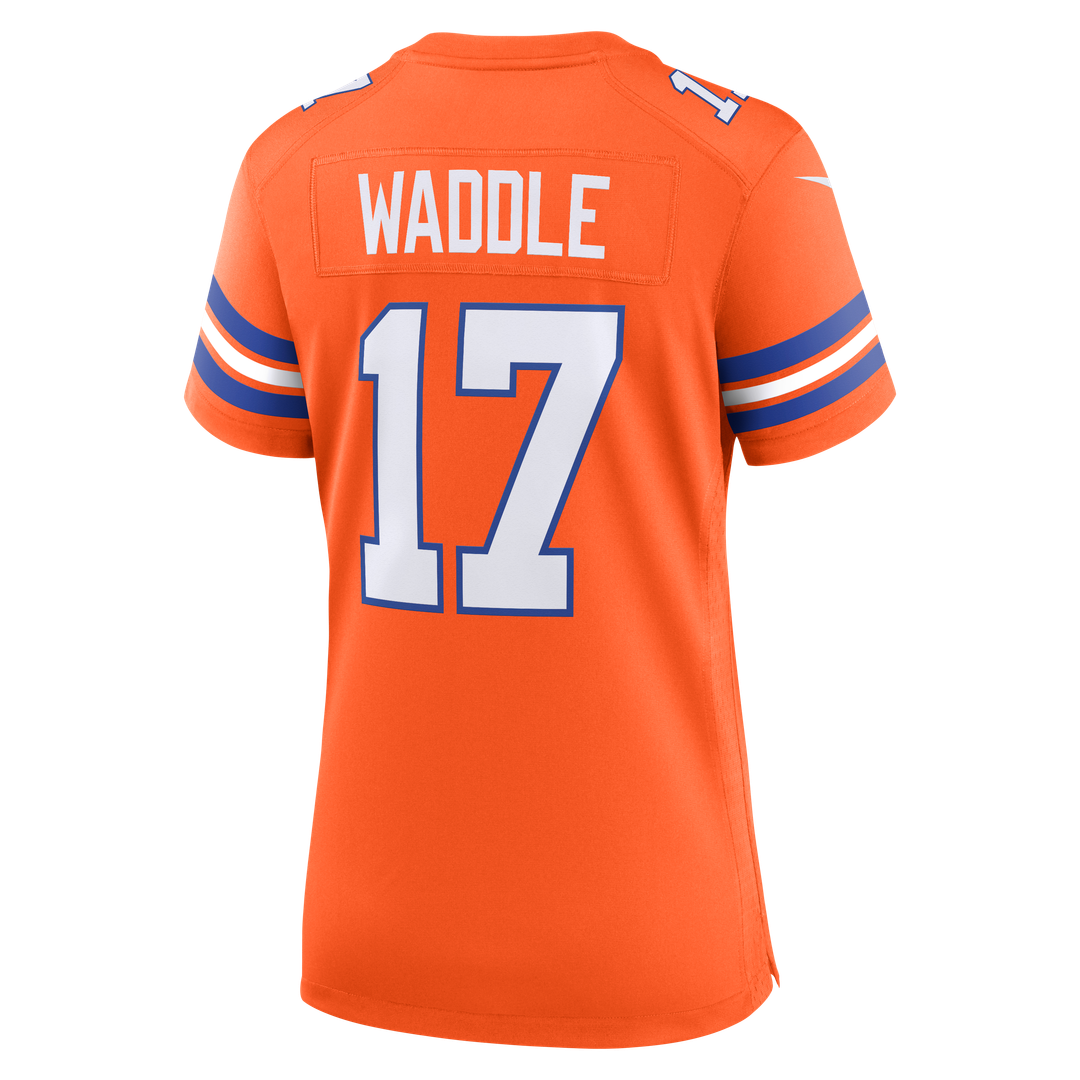 Jaylen Waddle Denver Broncos Nike Women's Mile High Collection 1977 Throwback Game Jersey - Orange Official NFL Team Apparel Football Fan Gear