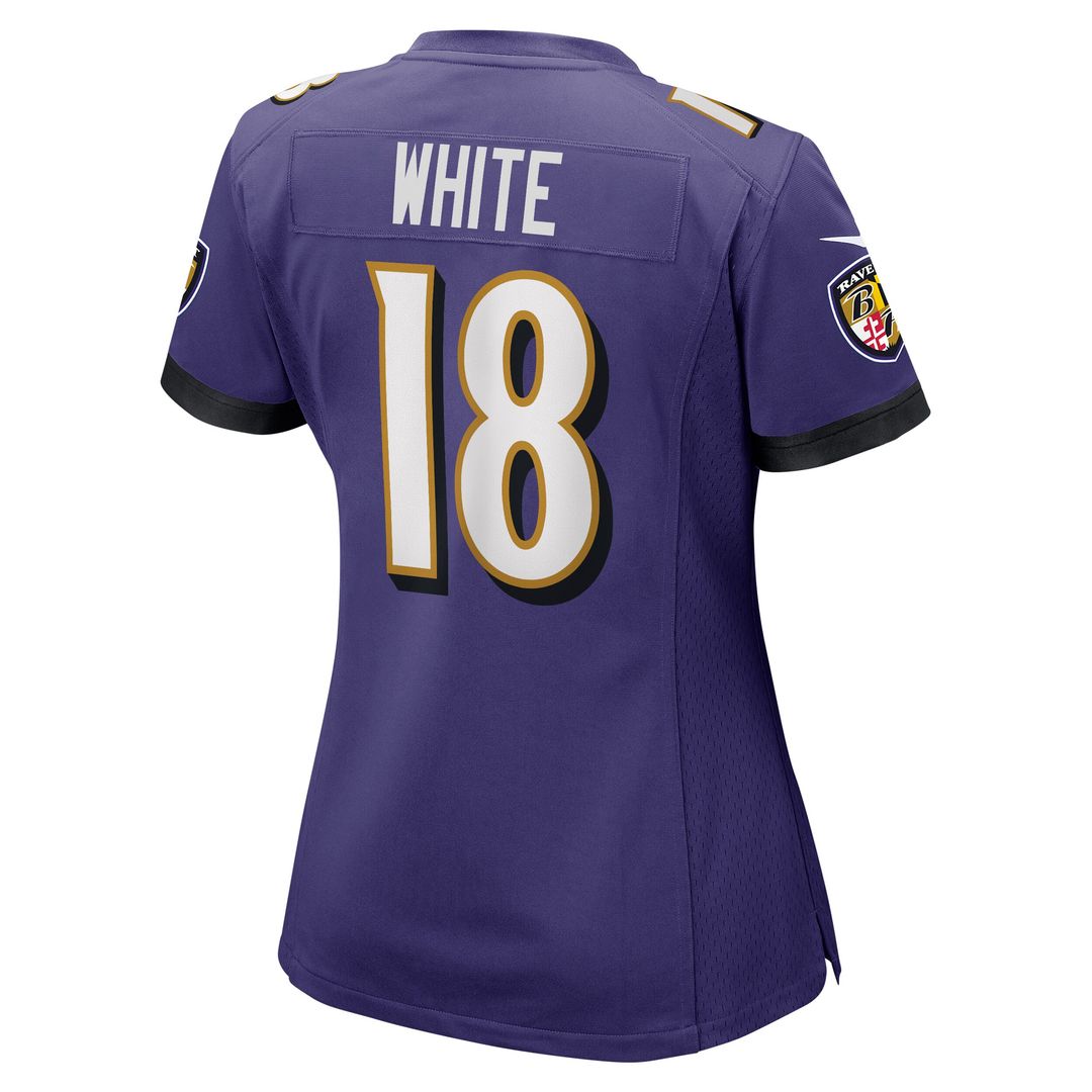 DeAndrew White Baltimore Ravens Nike Women's Game Jersey - Purple Official NFL Team Apparel Football Fan Gear