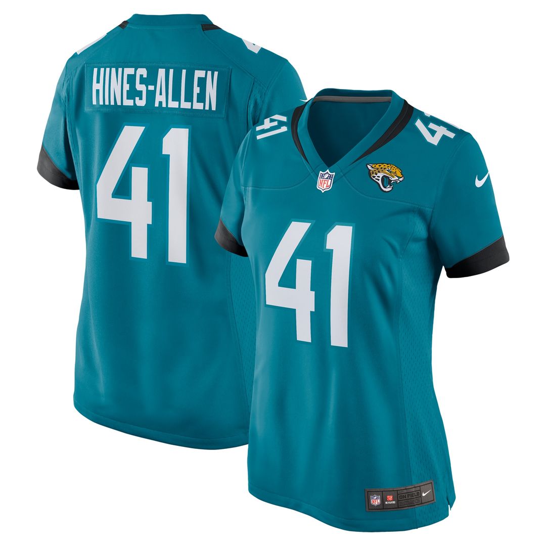 Josh Hines-Allen Jacksonville Jaguars Nike Women's Player Game Jersey - Teal Official NFL Team Apparel Football Fan Gear
