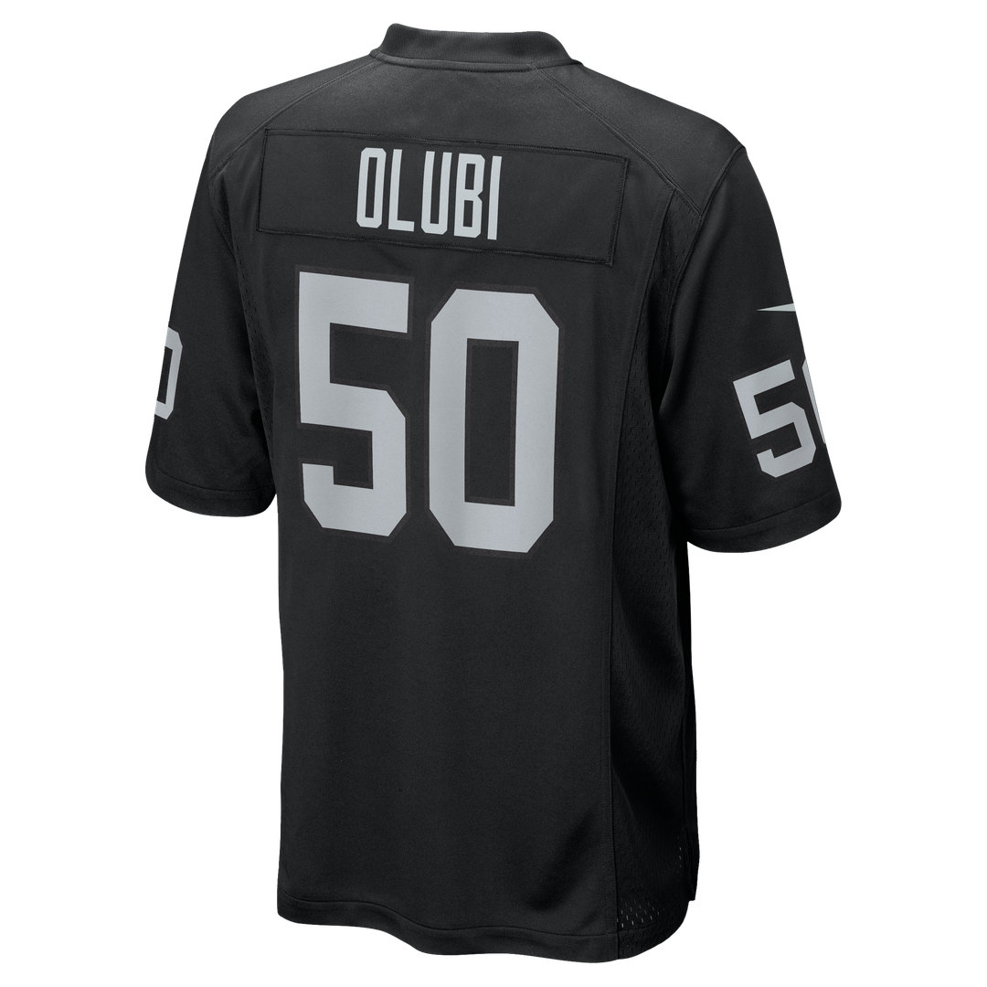 Segun Olubi Las Vegas Raiders Nike Team Game Jersey - Black Official NFL Team Apparel Football Fan Gear