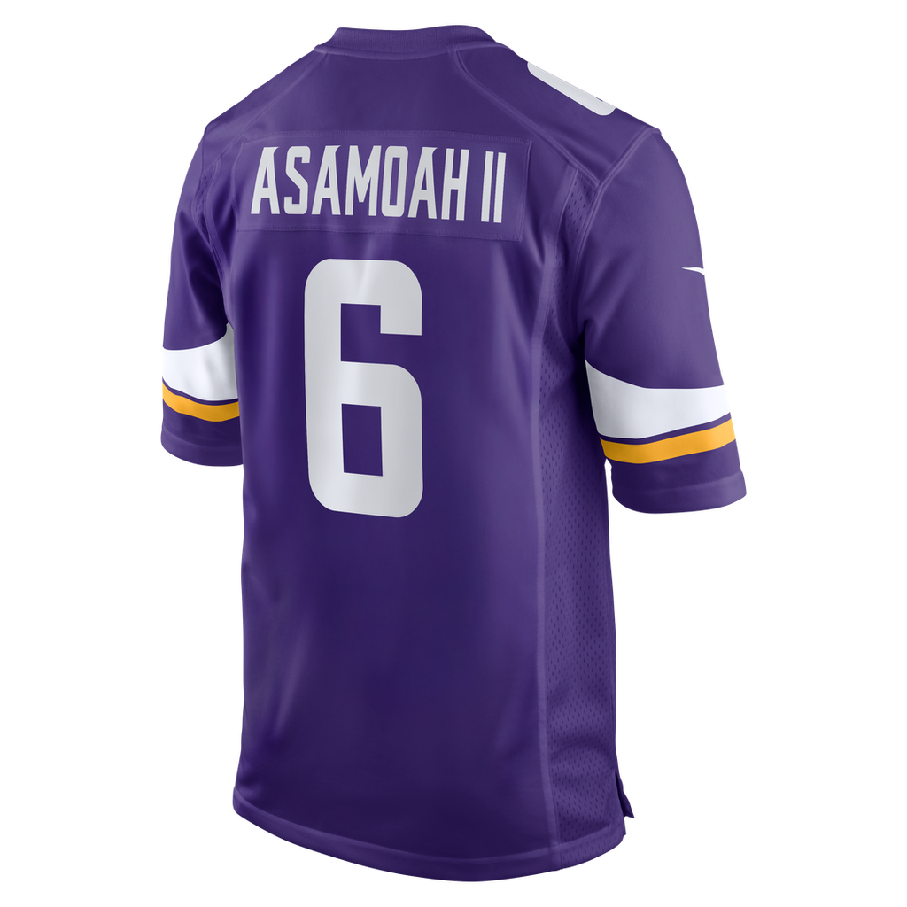 Brian Asamoah II Minnesota Vikings Nike Game Jersey - Purple Official NFL Team Apparel Football Fan Gear