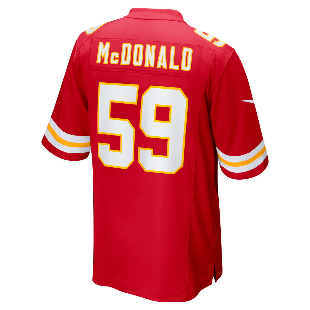 Cooper McDonald Kansas City Chiefs Nike Team Game Jersey - Red Official NFL Team Apparel Football Fan Gear