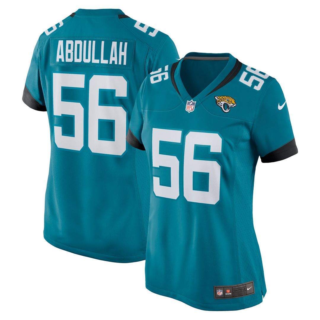 Yasir Abdullah Jacksonville Jaguars Nike Women's Team Game Jersey - Teal Official NFL Team Apparel Football Fan Gear