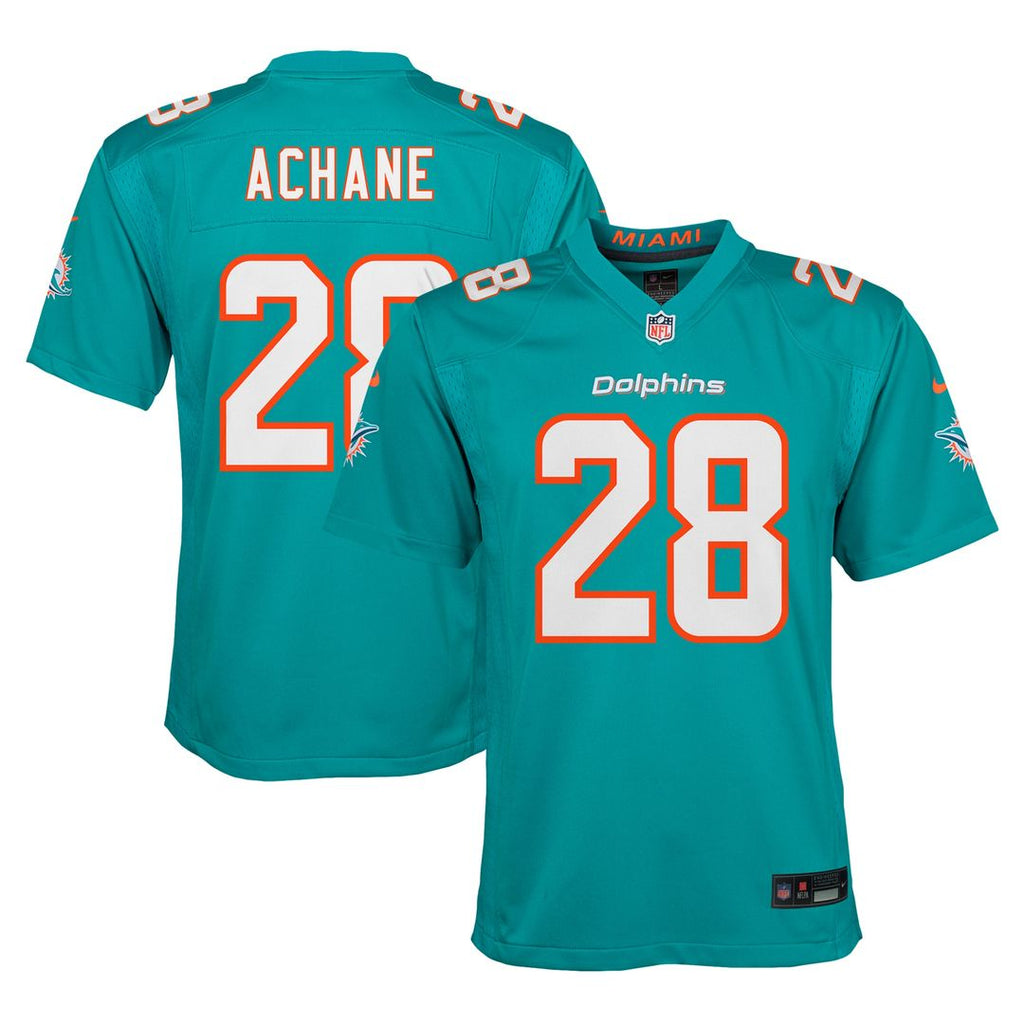 De’Von Achane Miami Dolphins Nike Youth Game Jersey - Aqua Official NFL Team Apparel Football Fan Gear