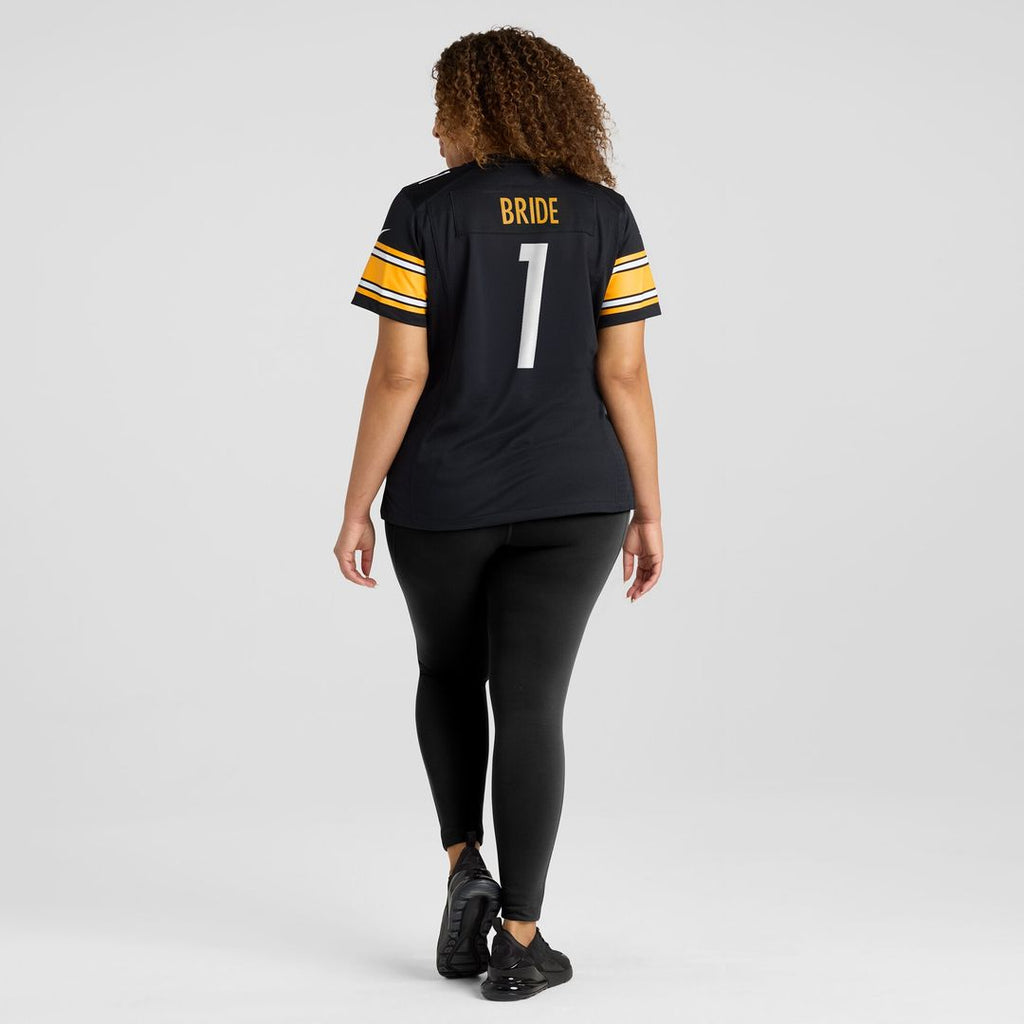 Number 1 Bride Pittsburgh Steelers Nike Women's Game Jersey - Black Official NFL Team Apparel Football Fan Gear