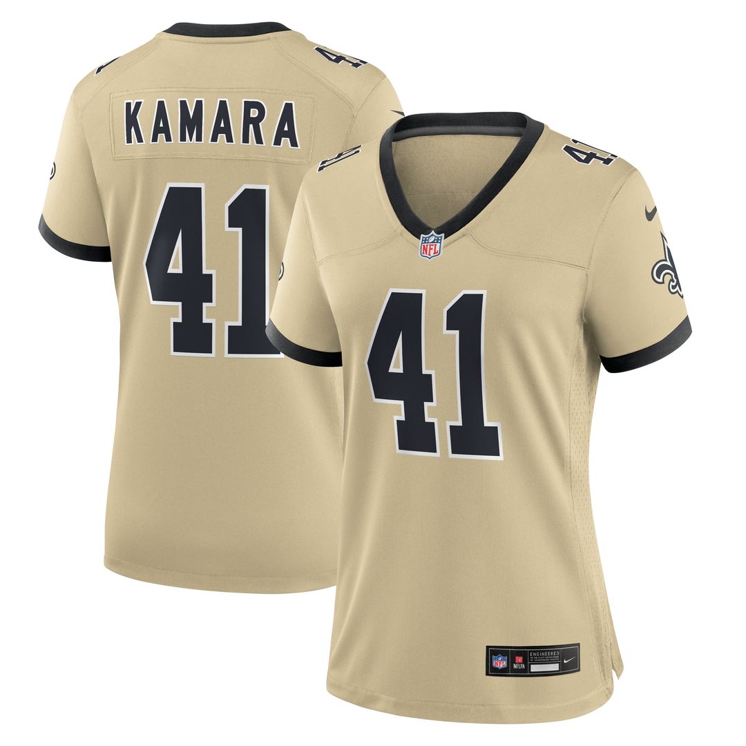 Alvin Kamara New Orleans Saints Nike Women's Gameday Golds Alternate Game Player Jersey - Gold Official NFL Team Apparel Football Fan Gear