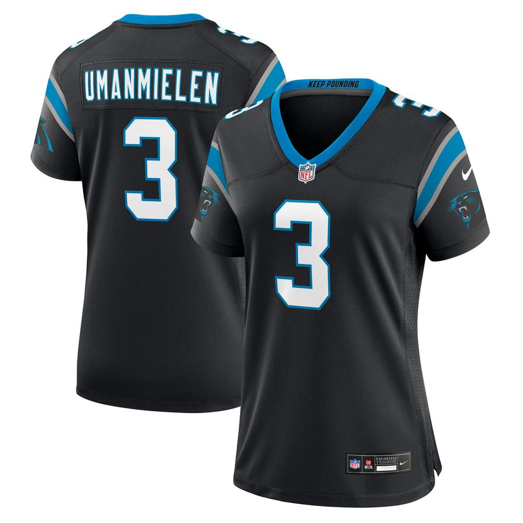 Princely Umanmielen Carolina Panthers Nike Women's Team Game Jersey - Black Official NFL Team Apparel Football Fan Gear