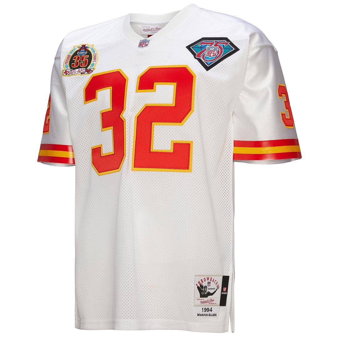 Marcus Allen Kansas City Chiefs 1994 Mitchell & Ness Authentic Throwback Retired Player Jersey - White Official NFL Team Apparel Football Fan Gear
