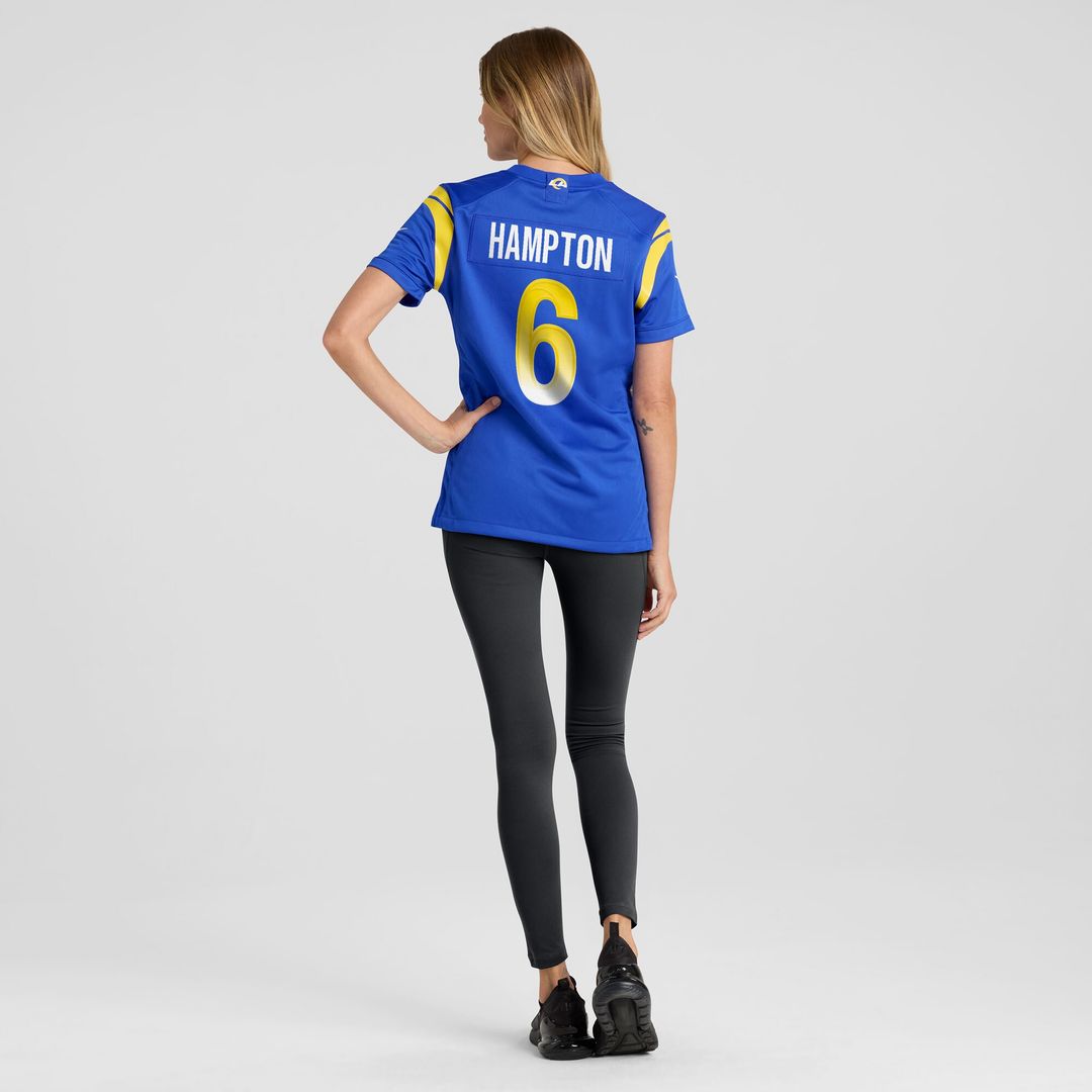 Nick Hampton Los Angeles Rams Nike Women's Team Game Jersey - Royal Official NFL Team Apparel Football Fan Gear