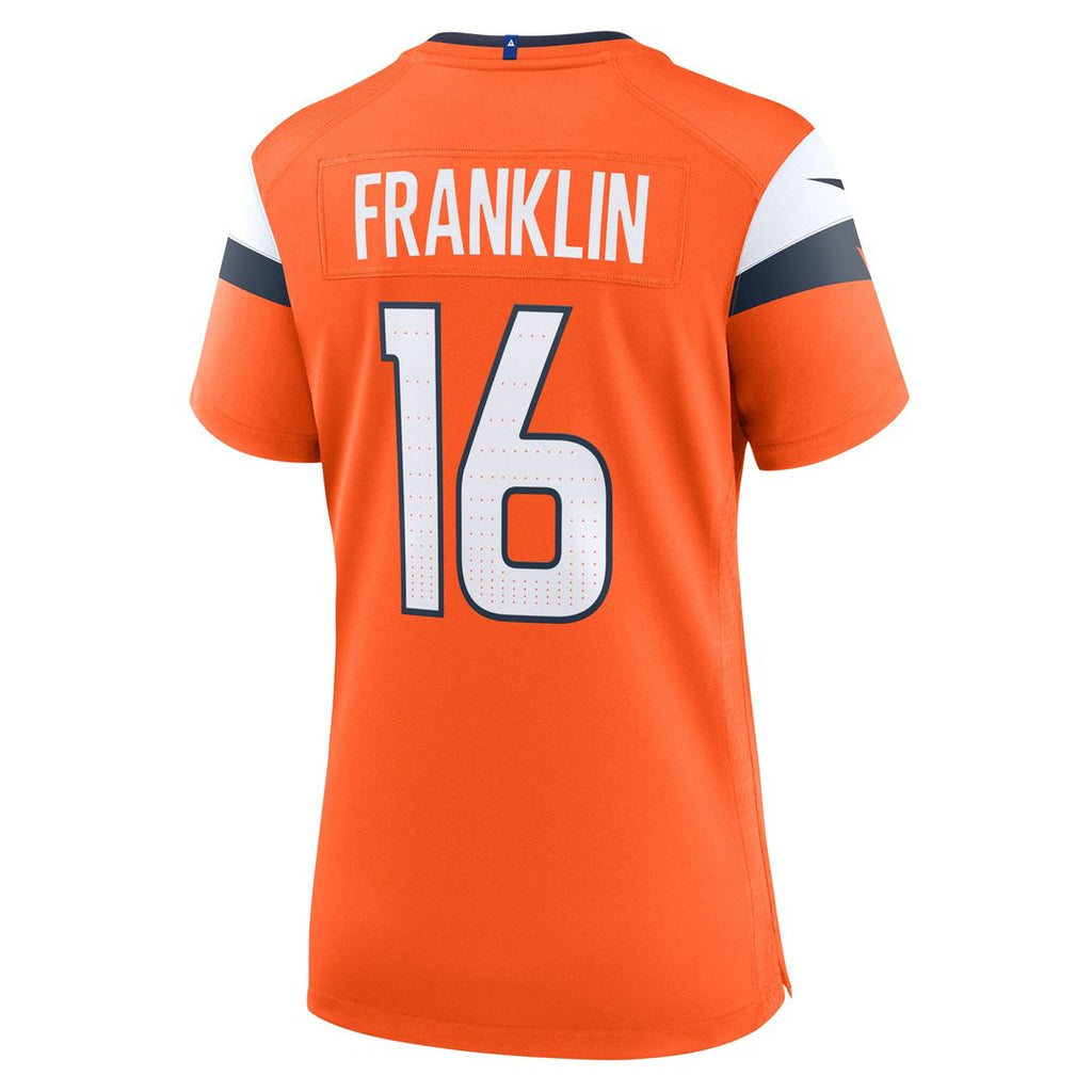 Troy Franklin Denver Broncos Nike Women's Team Game Jersey - Orange Official NFL Team Apparel Football Fan Gear