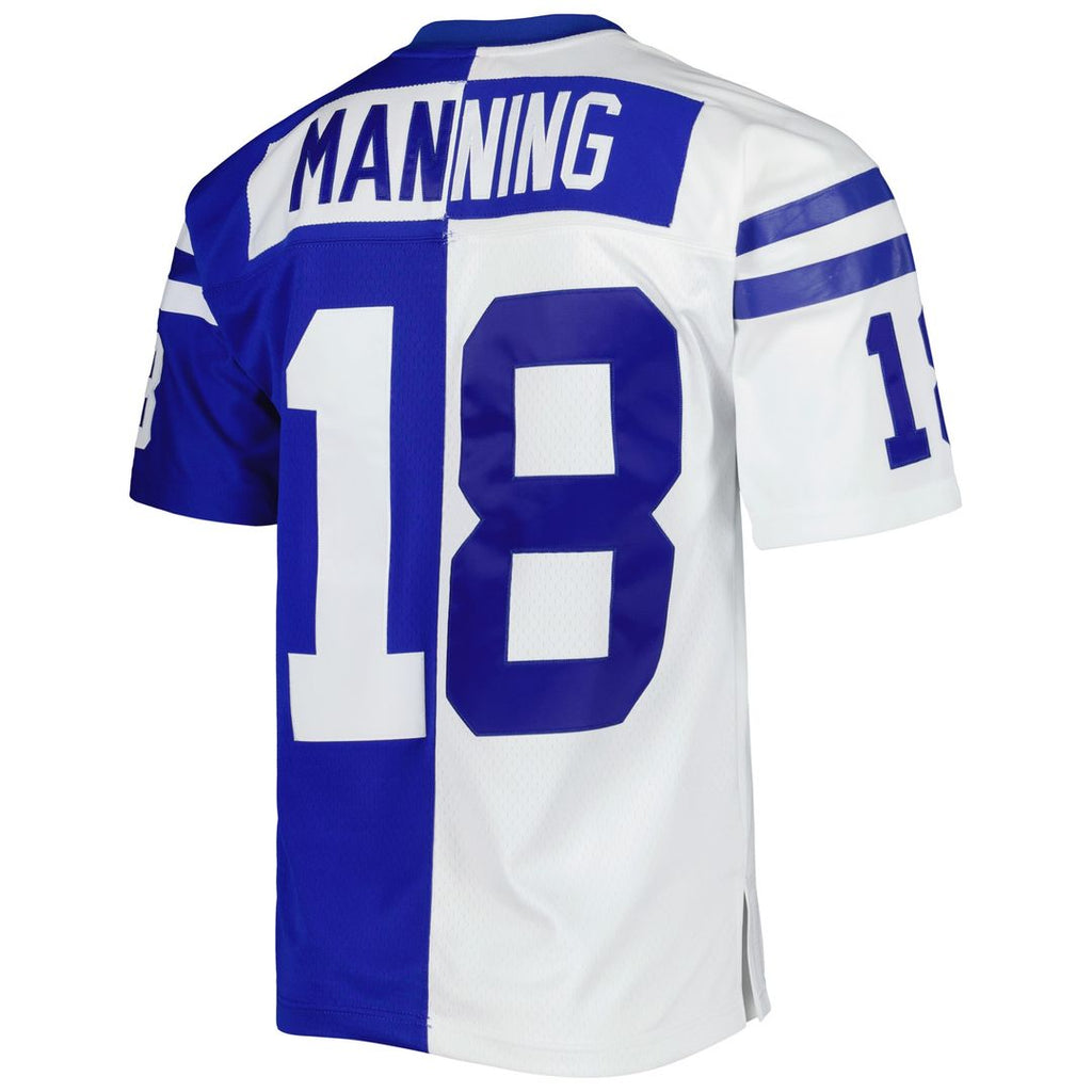 Peyton Manning Indianapolis Colts Mitchell & Ness 1998 Split Legacy Replica Jersey - Royal/White Official NFL Team Apparel Football Fan Gear
