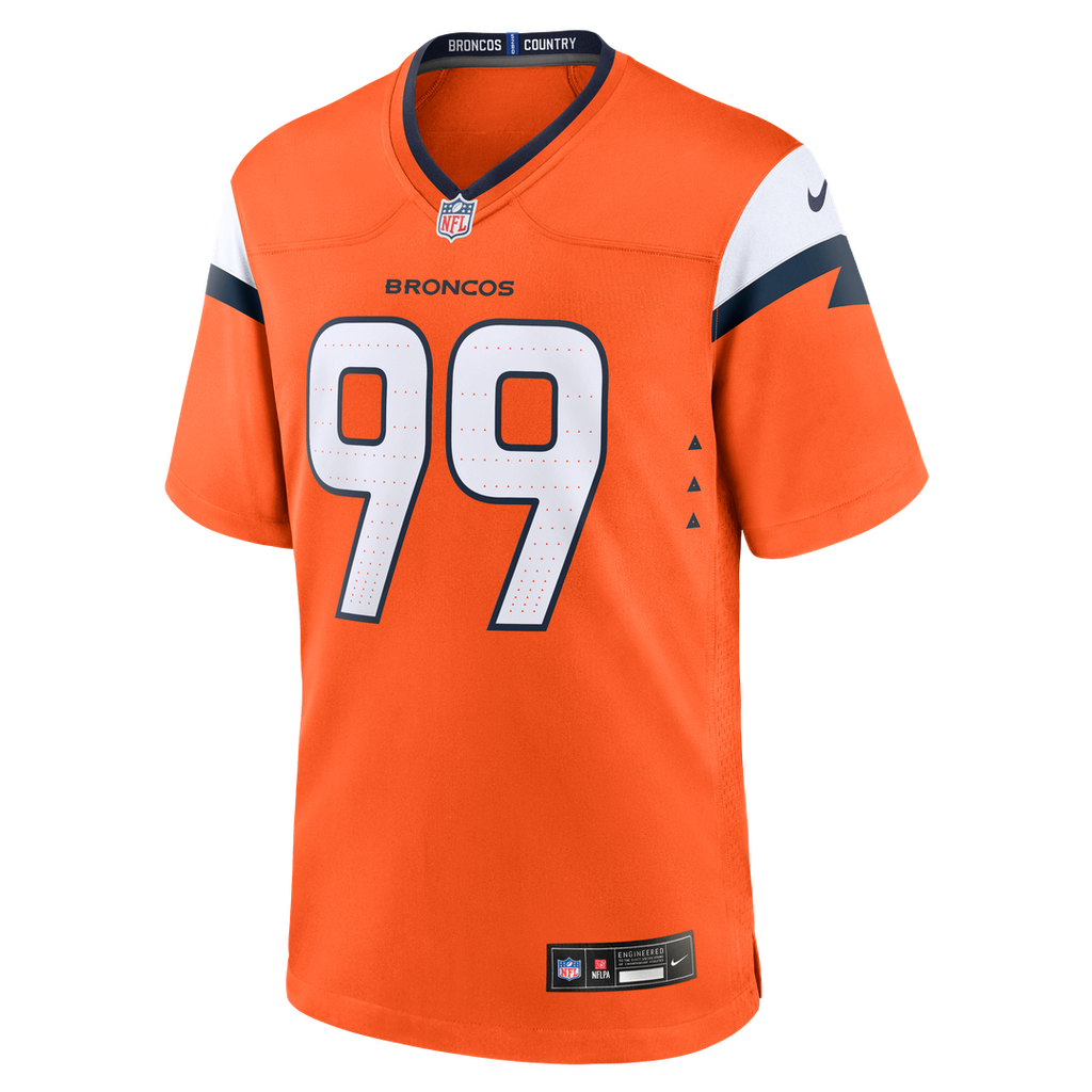 Zach Allen Denver Broncos Nike Team Game Jersey - Orange Official NFL Team Apparel Football Fan Gear