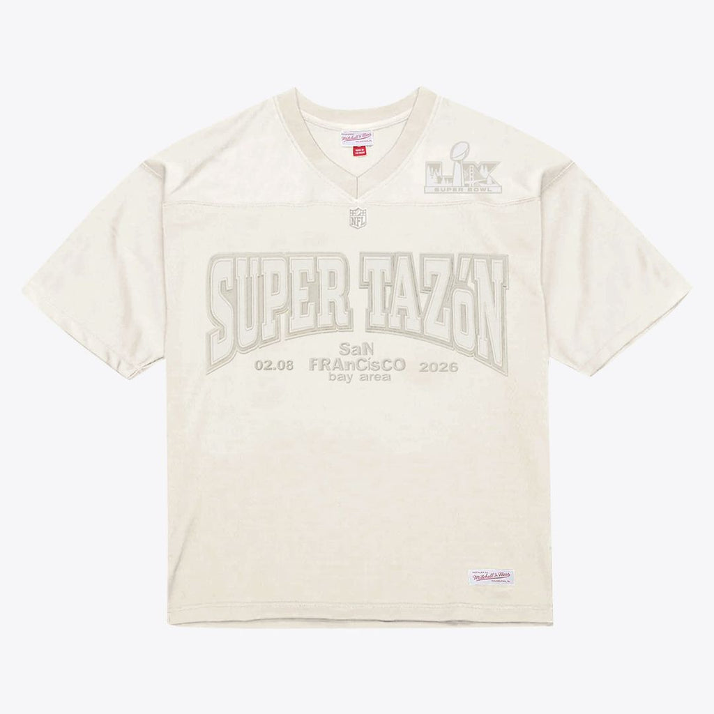 Bad Bunny x Super Tazón Cream Bad Bunny Legacy Jersey Official NFL Team Apparel Football Fan Gear