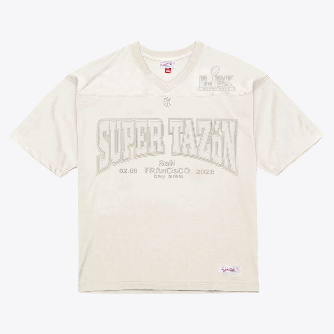 Bad Bunny x Super Tazón Cream Bad Bunny Legacy Jersey Official NFL Team Apparel Football Fan Gear