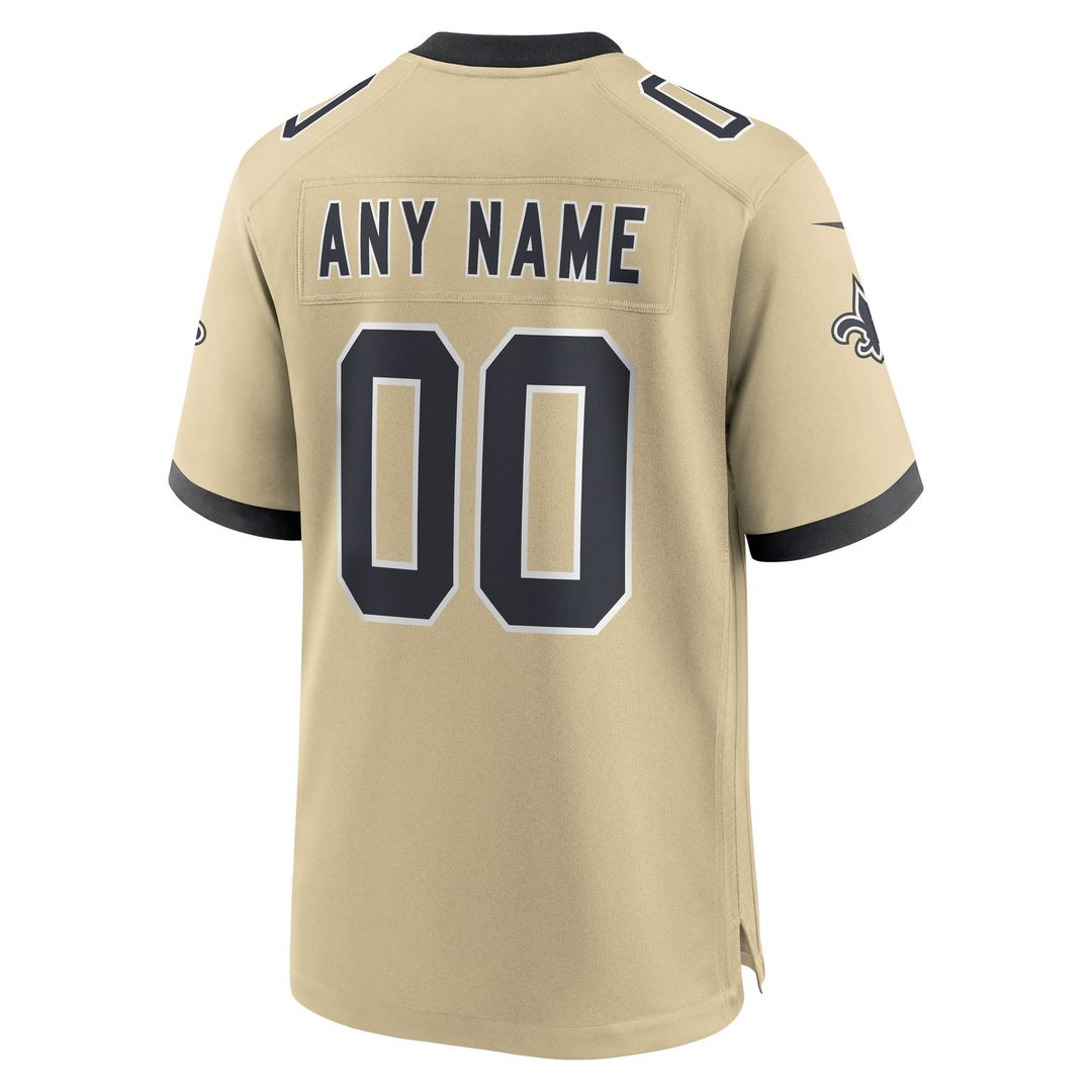 New Orleans Saints Nike Youth Gameday Golds Alternate Custom Game Jersey - Gold Official NFL Team Apparel Football Fan Gear