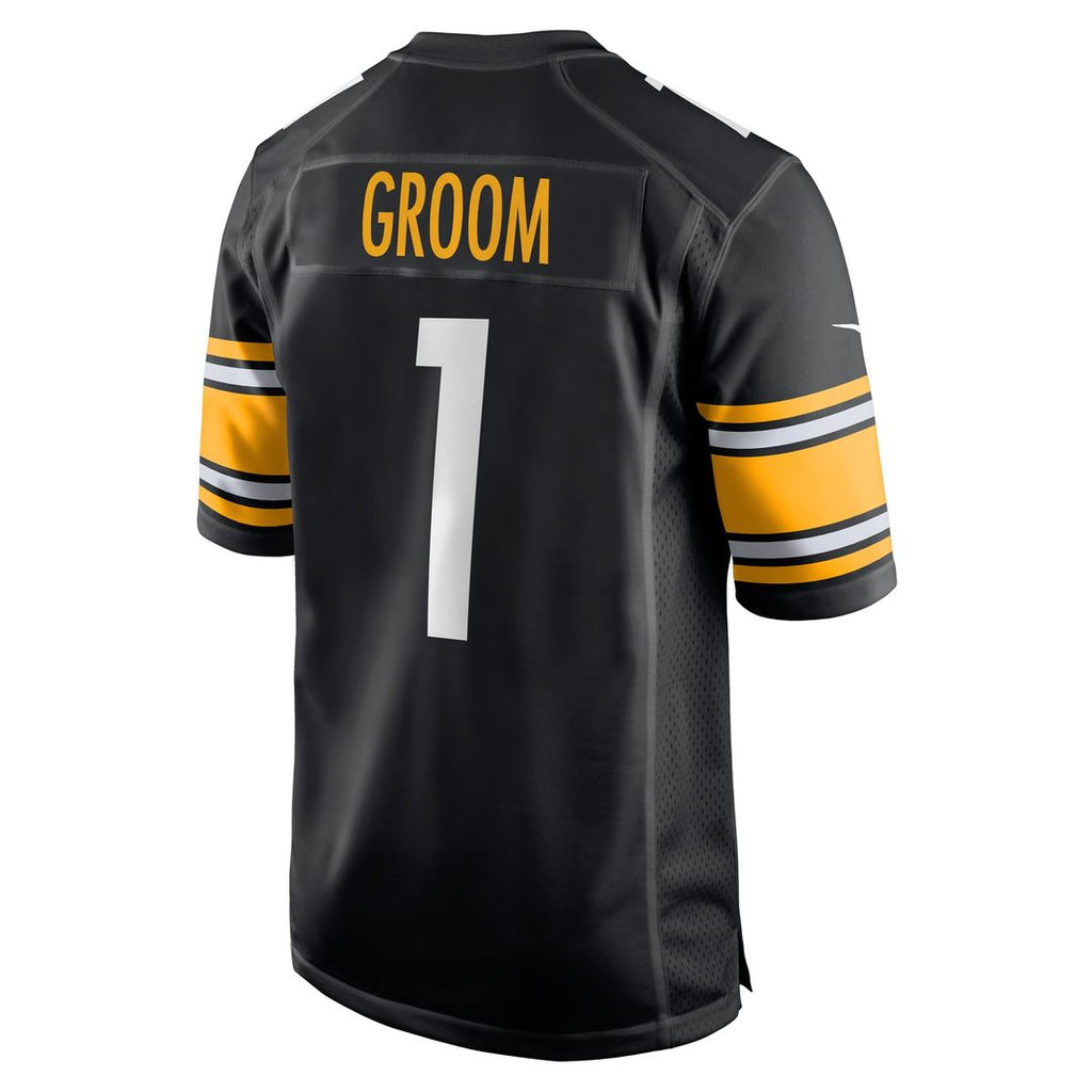 Number 1 Groom Pittsburgh Steelers Nike Game Jersey - Black Official NFL Team Apparel Football Fan Gear