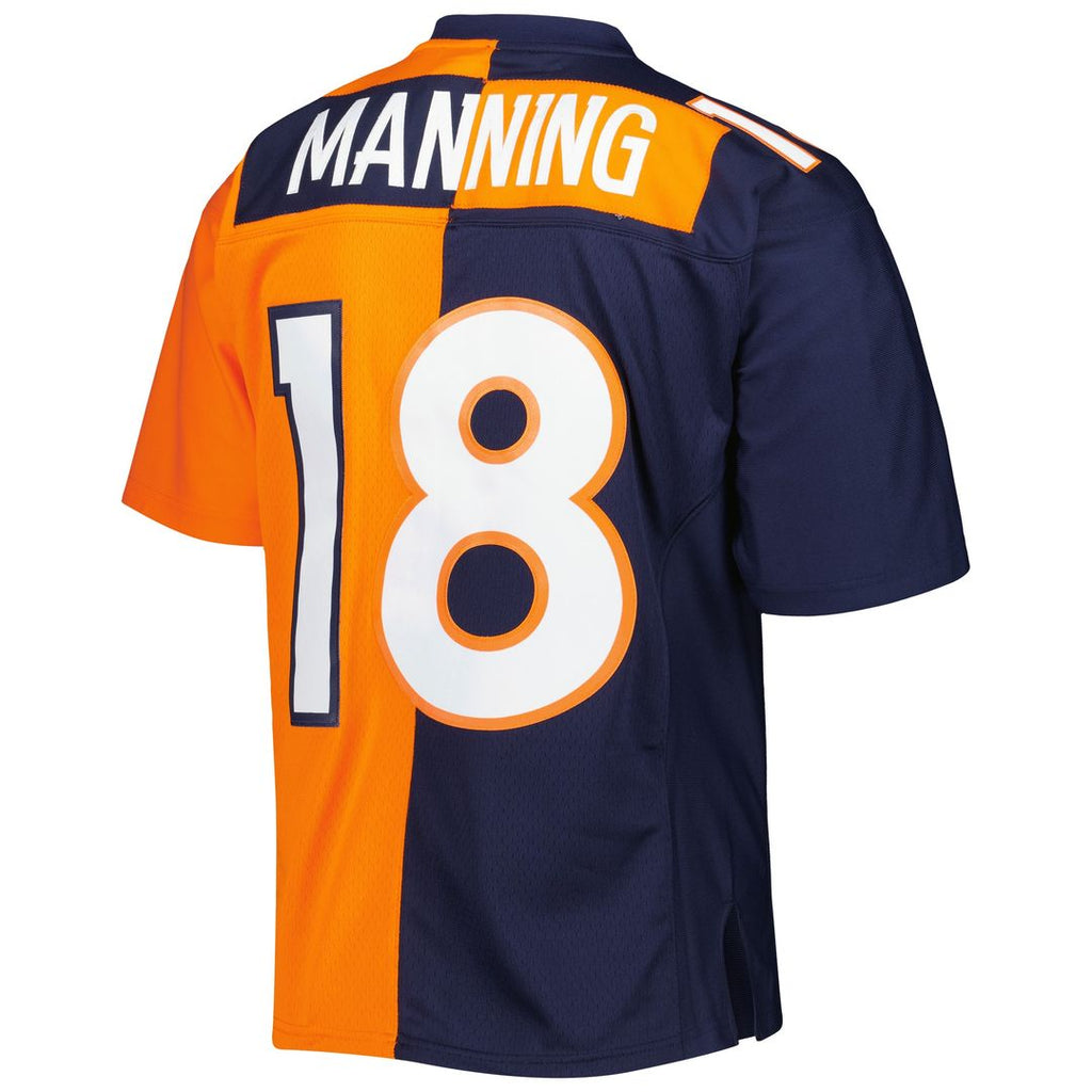 Peyton Manning Denver Broncos Mitchell & Ness 2015 Split Legacy Replica Jersey - Navy/Orange Official NFL Team Apparel Football Fan Gear