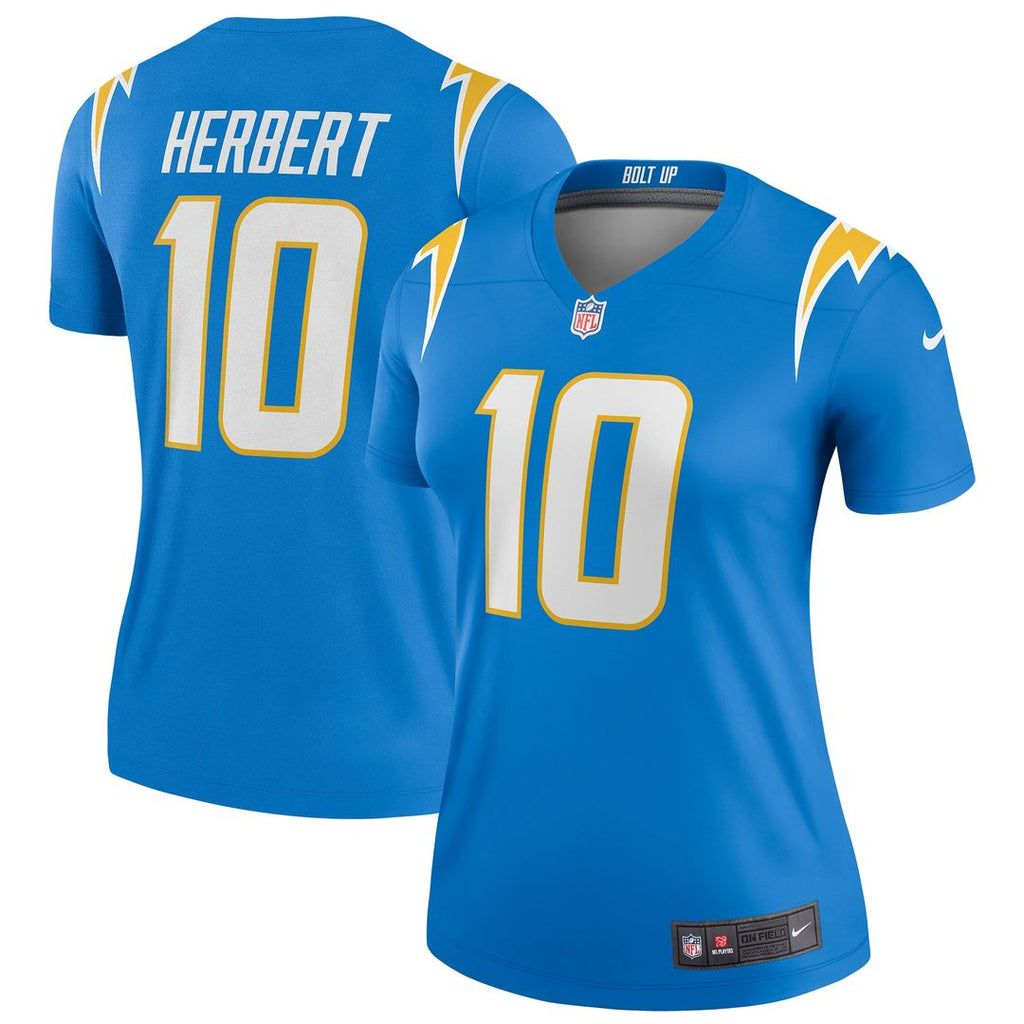 Justin Herbert Los Angeles Chargers Nike Women's Legend Player Performance Top - Powder Blue NFL Fan Gear Popular Style