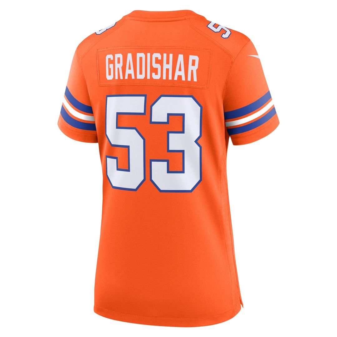 Randy Gradishar Denver Broncos Nike Women's Mile High Collection 1977 Throwback Retired Player Game Jersey - Orange Official NFL Team Apparel Football
