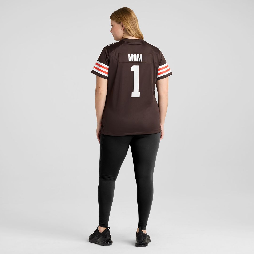 Number 1 Mom Cleveland Browns Nike Women's Game Jersey - Brown Official NFL Team Apparel Football Fan Gear