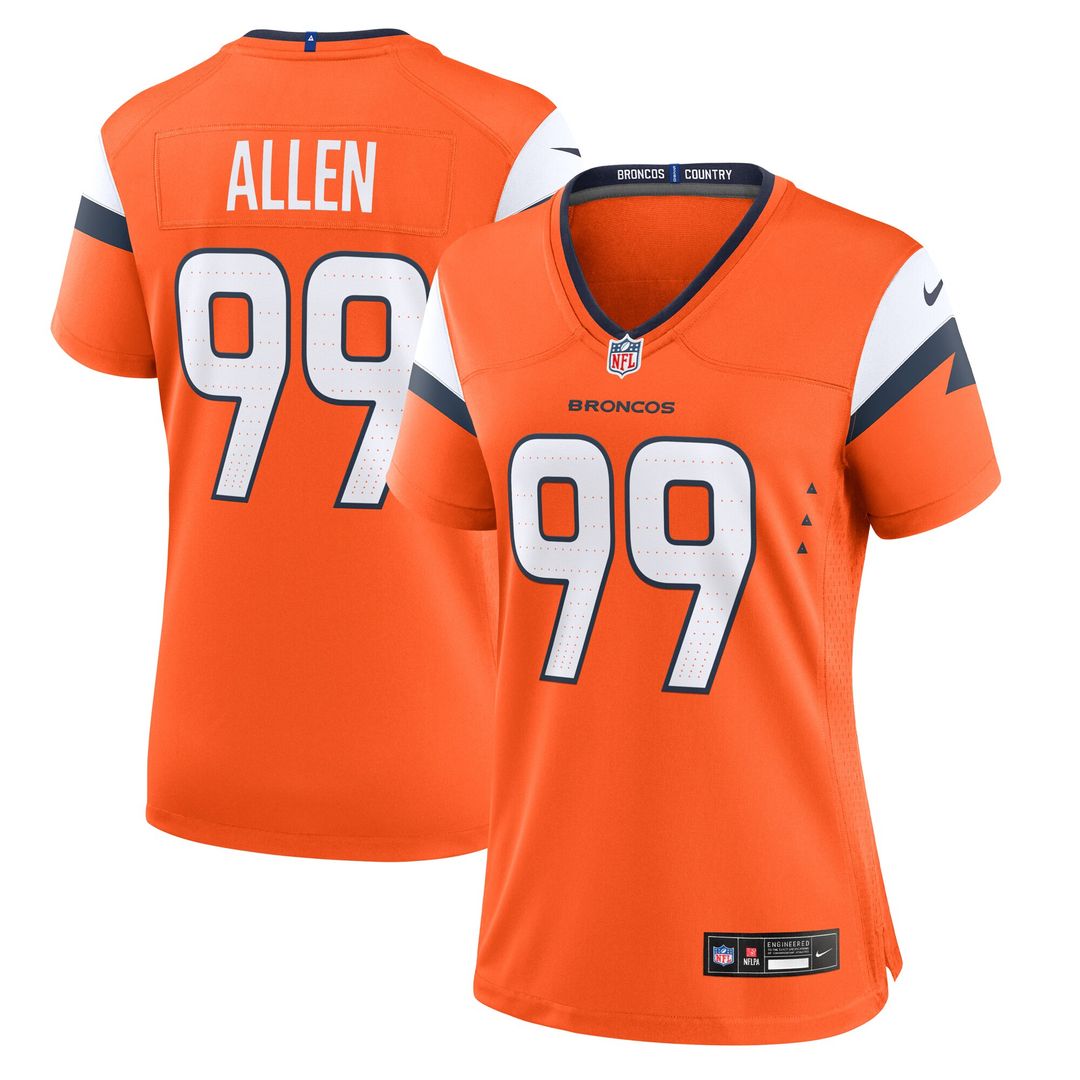 Zach Allen Denver Broncos Nike Women's Team Game Jersey - Orange Official NFL Team Apparel Football Fan Gear