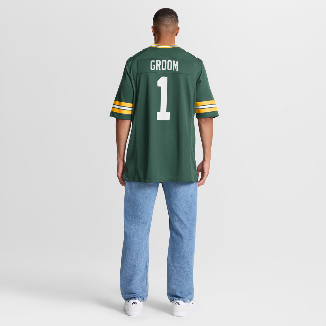 Number 1 Groom Green Bay Packers Nike Game Jersey - Green Official NFL Team Apparel Football Fan Gear
