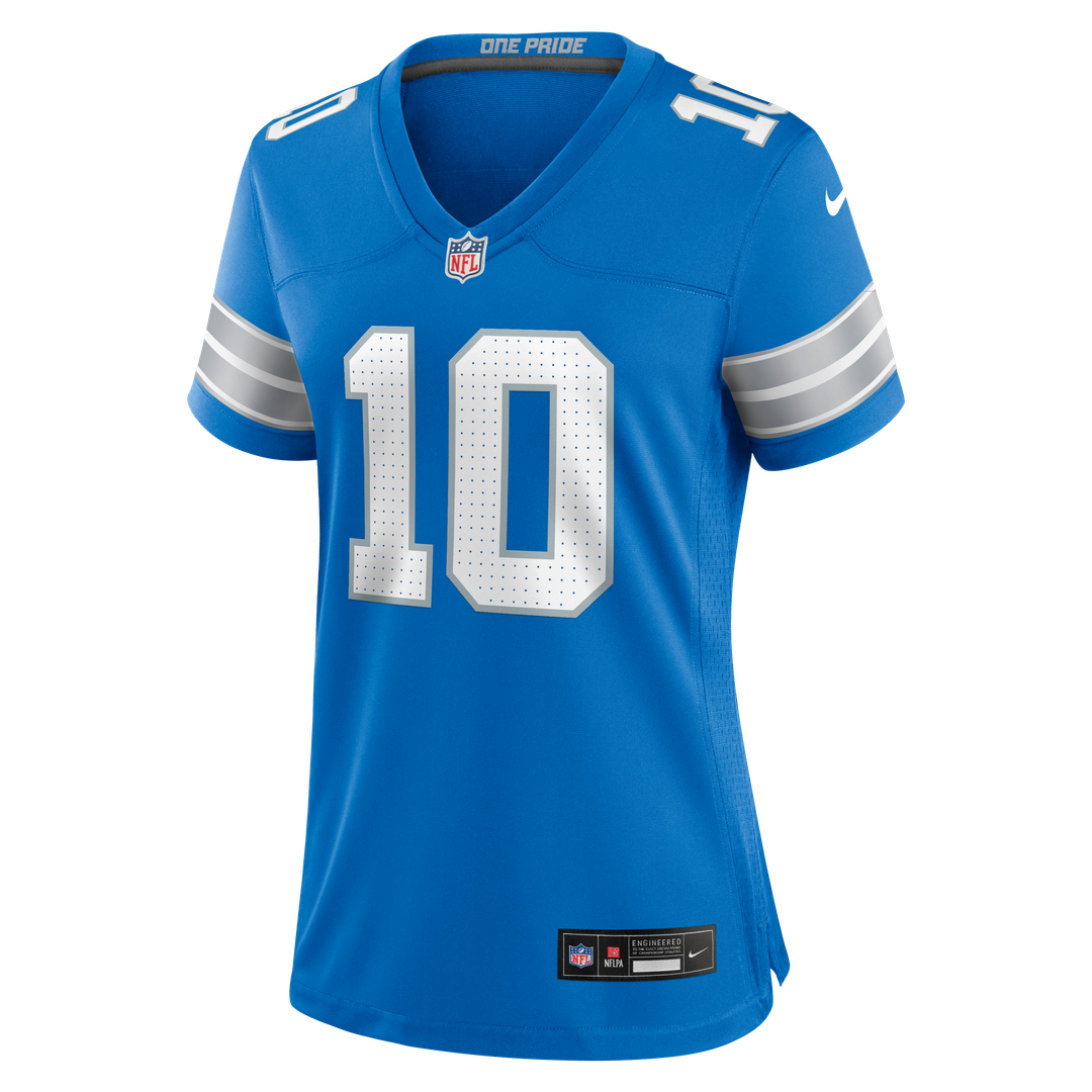 Isiah Pacheco Detroit Lions Nike Women's Team Game Jersey - Blue Official NFL Team Apparel Football Fan Gear